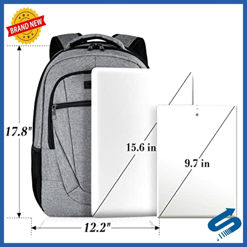 Travel Laptop Backpack Anti Theft Slim Durable USB Charging Port Computer Bag - Picture 5 of 7